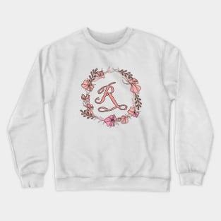 Letter R Rose Pink Initial Monogram - Letter r Crewneck Sweatshirt